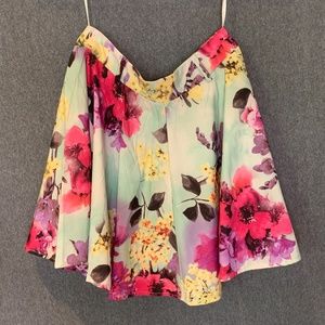 Paper Heart Floral Mini Skirt